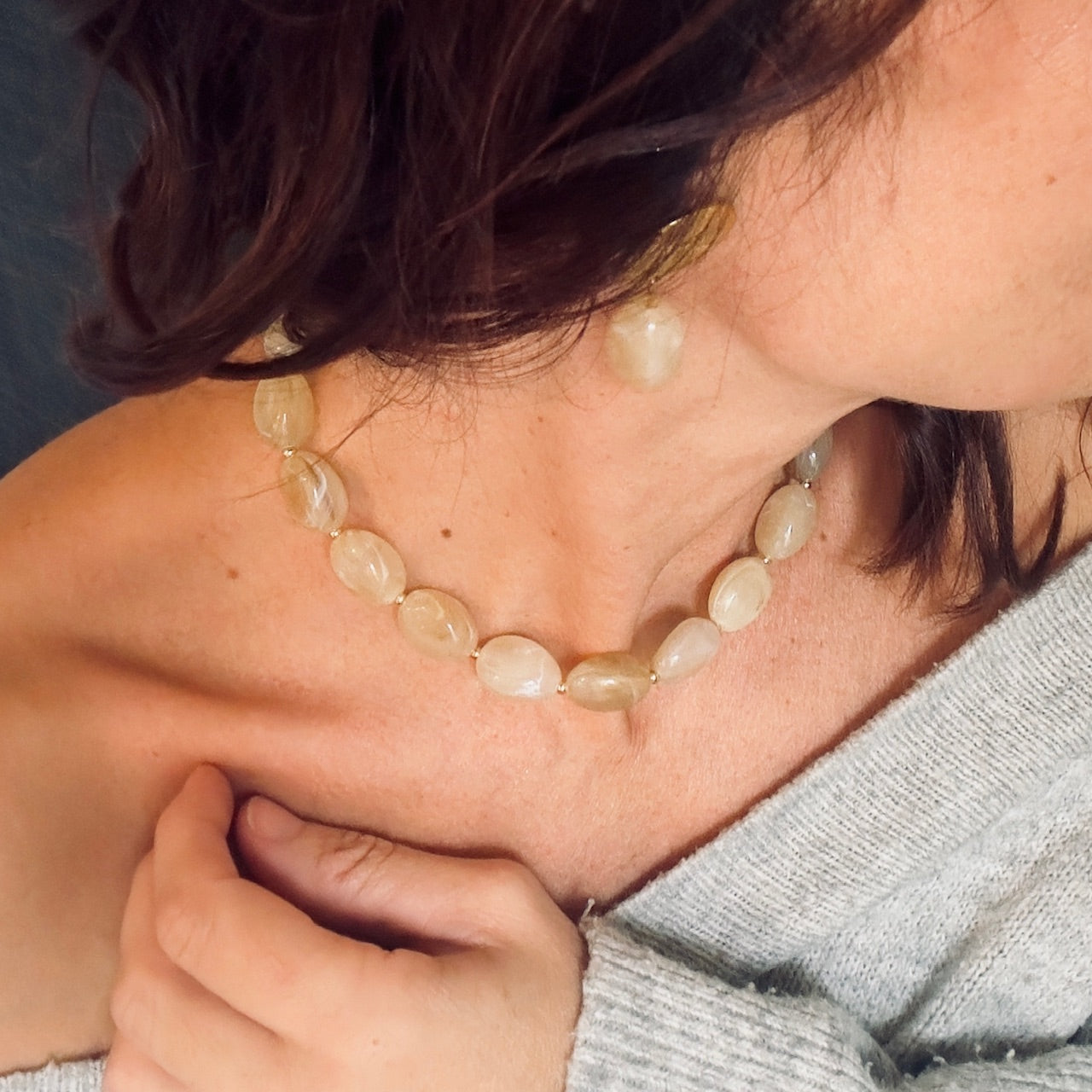 MAD SO CREATION Marbella collier perles bordeau 39 cm