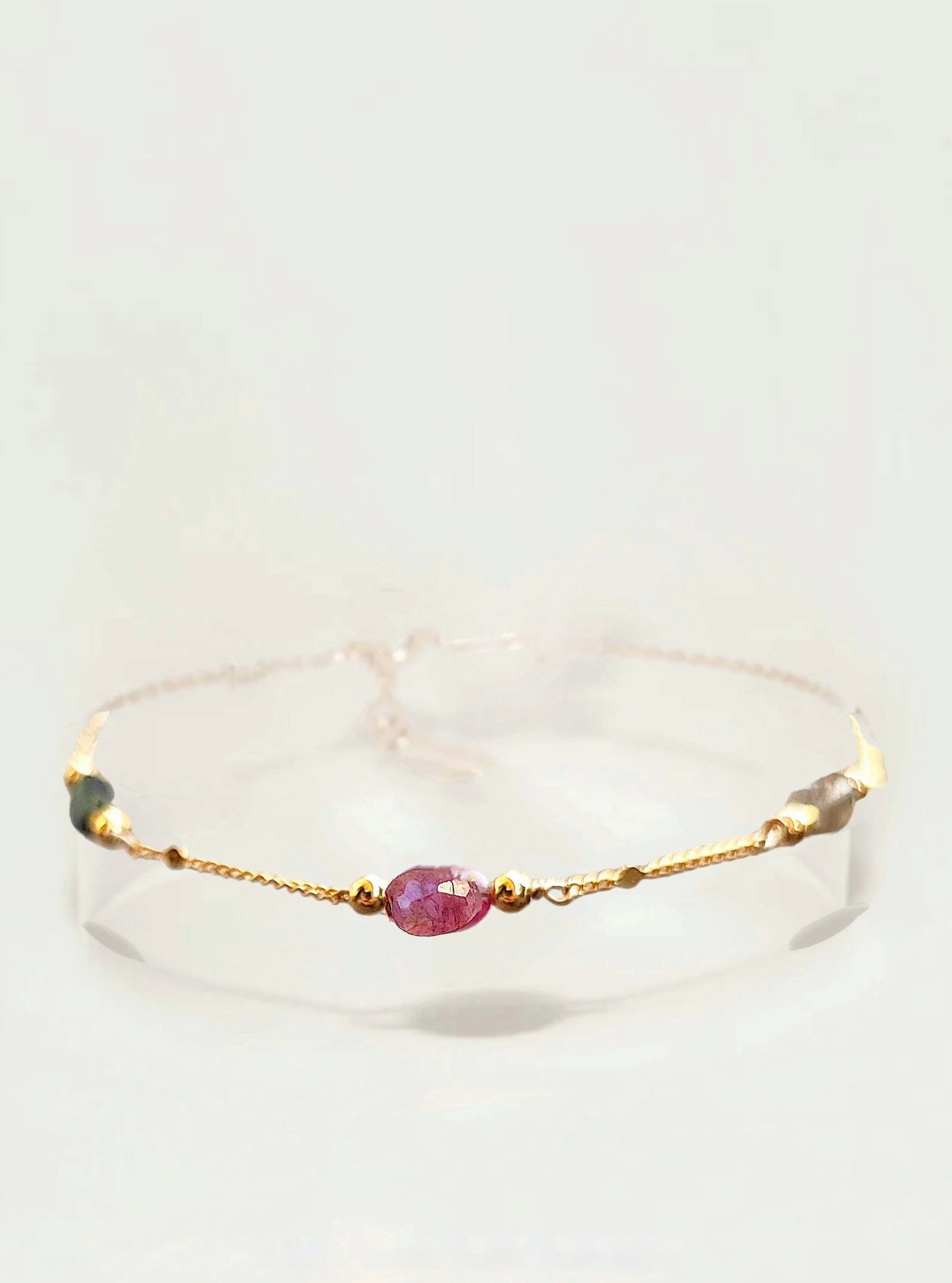 Ô Plum bracelet tourmalines multicolores plaqué or
