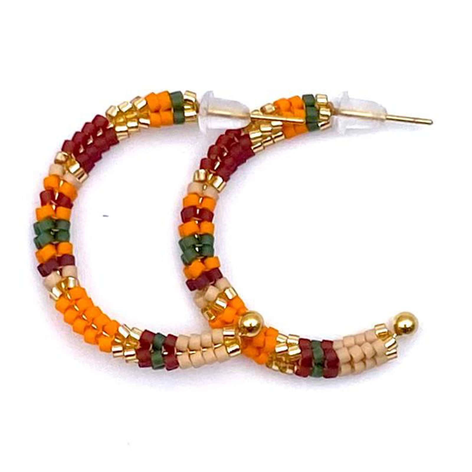 Hypnochic Snake créoles Miyuki multicolores 3 cm