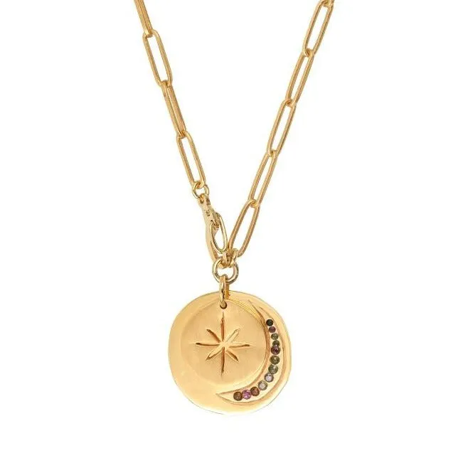 Leticia Ponti Luna Collier double médaille tourmaline
