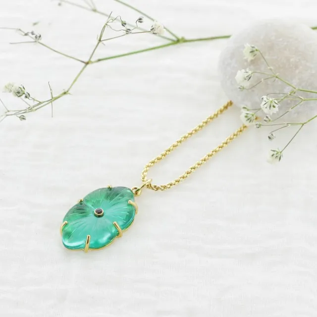 Leticia Ponti Camila Collier apatite verte 40 cm zircon