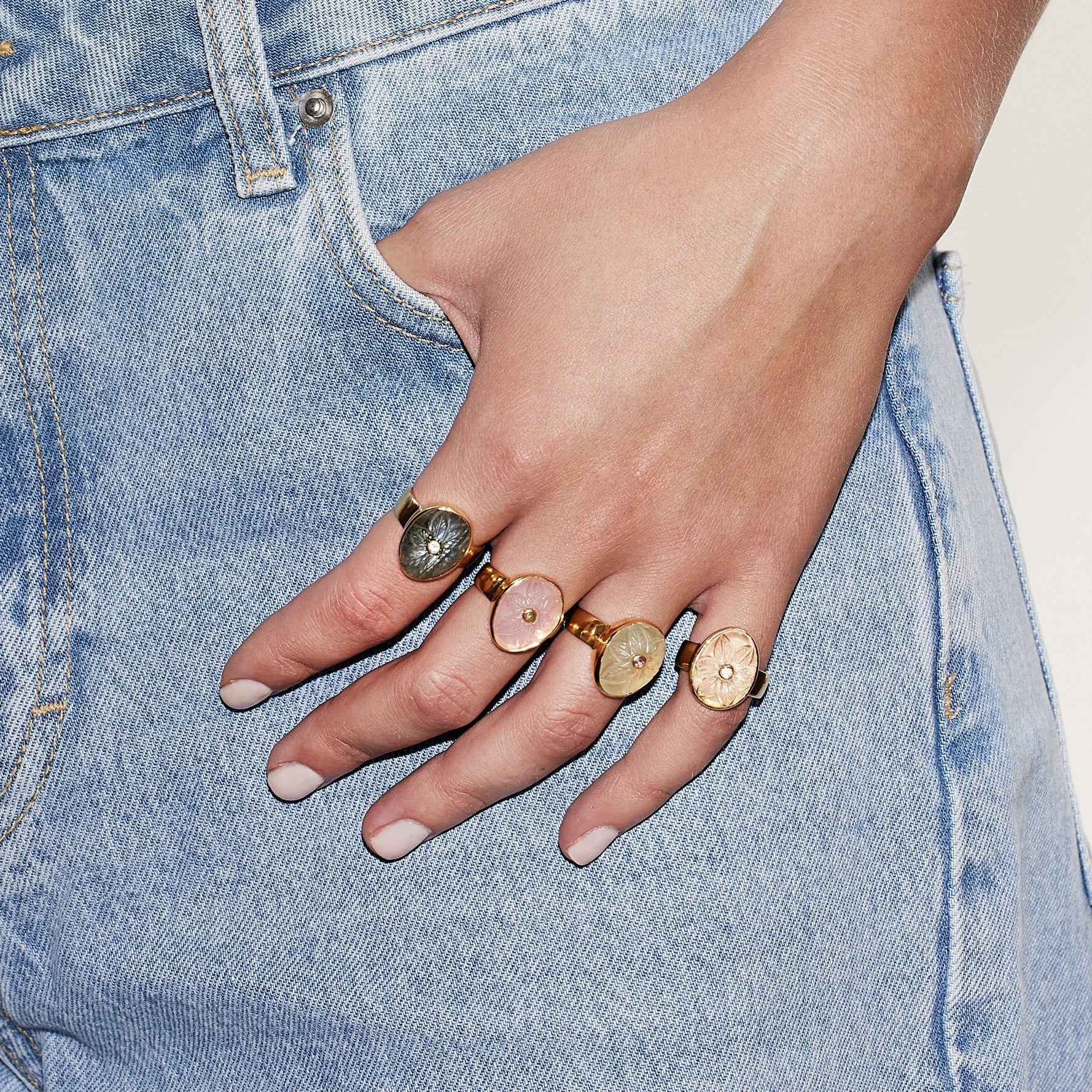 Leticia Ponti Florencia bague quartz lemon plaqué or
