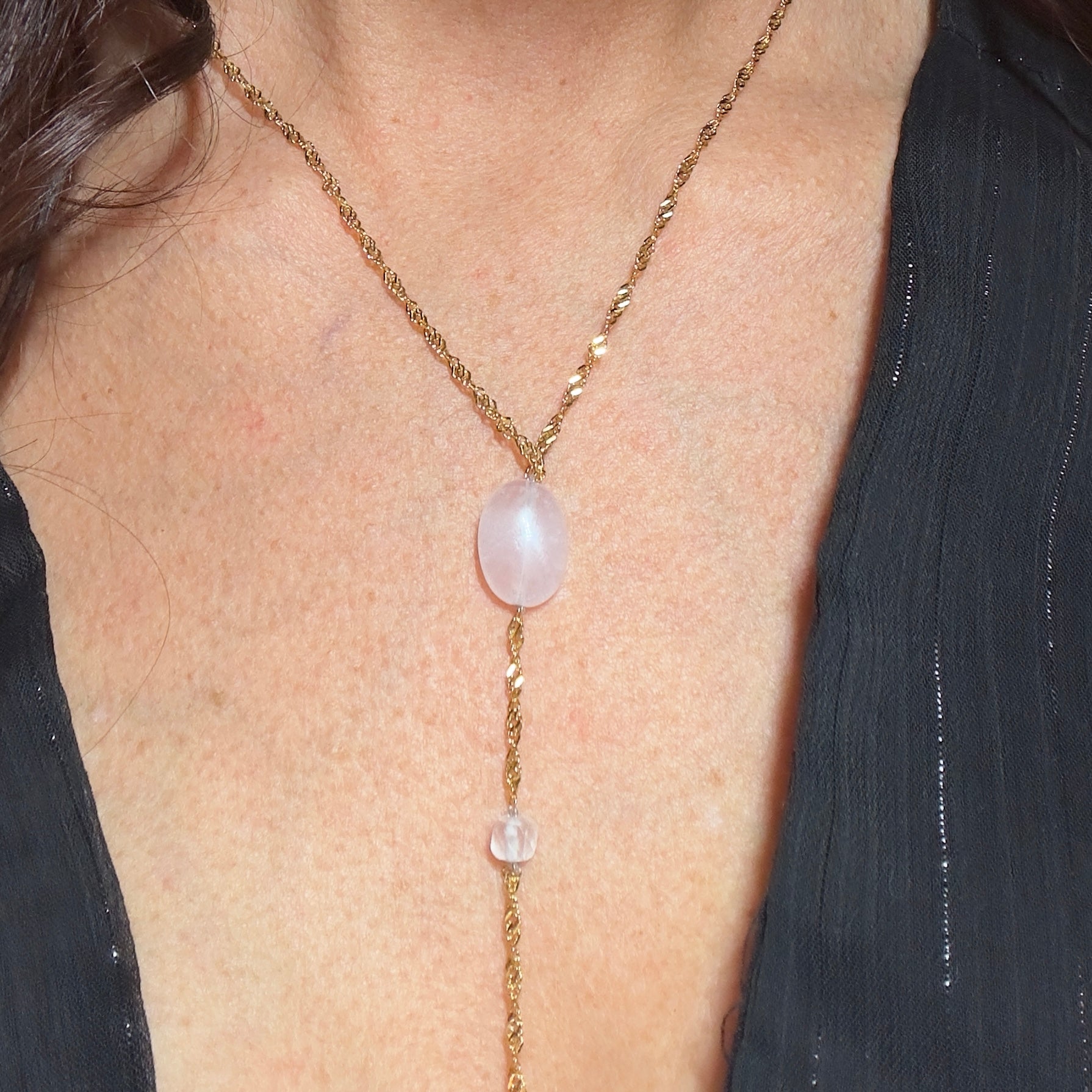 MAD SO CREATION Collier Isabelle améthyste 41 cm + tombant