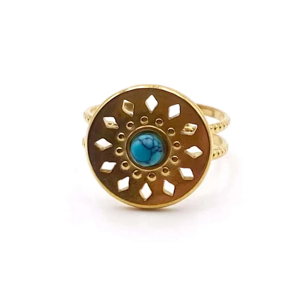 Hypnochic Ija bague acier inoxydable pierre femme