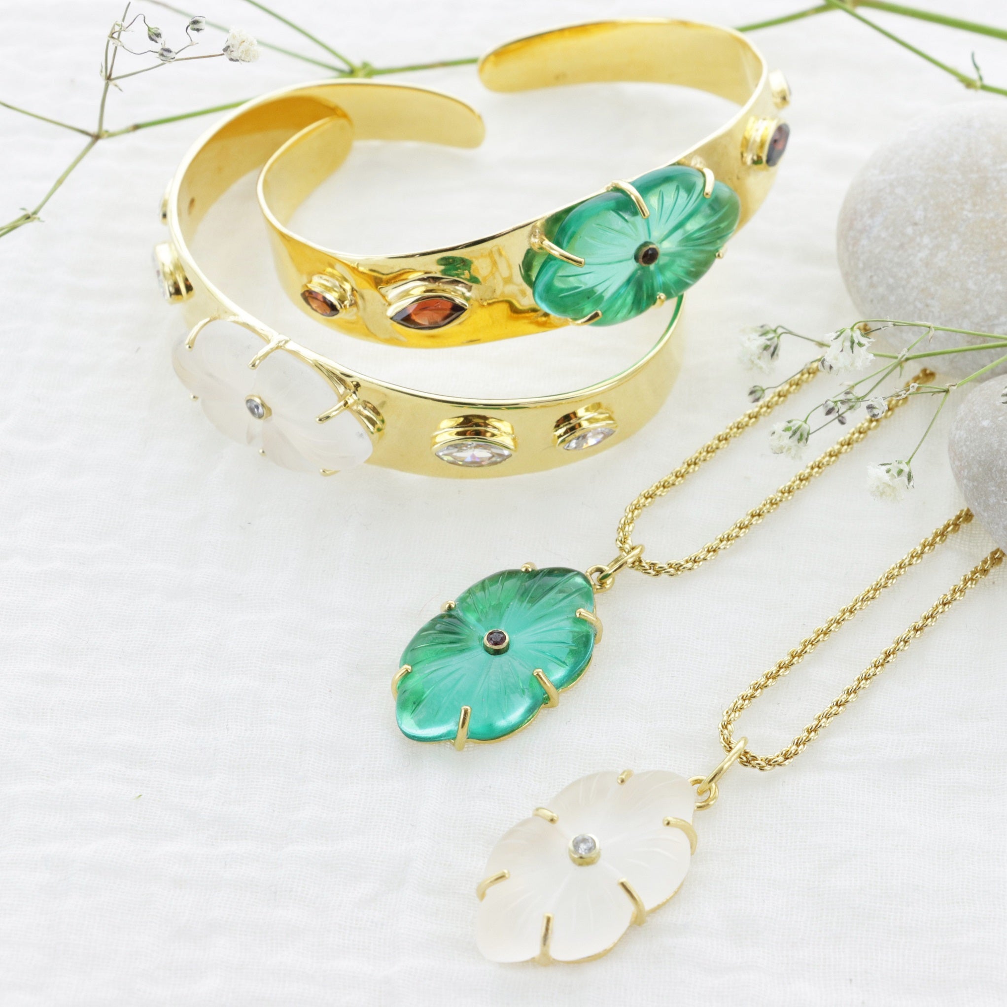 Leticia Ponti Camila Collier apatite verte 40 cm zircon