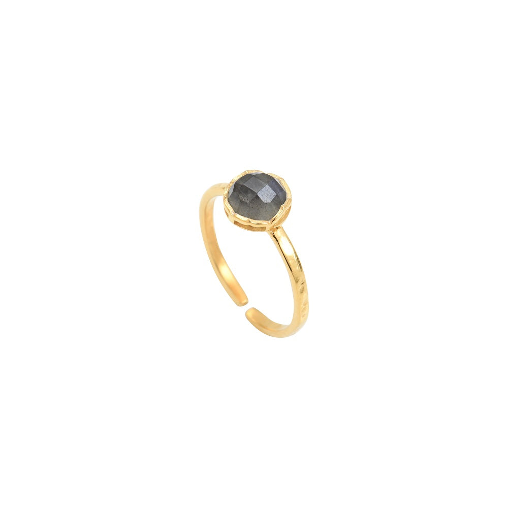 Leticia Ponti Adèle bague calcédoine aqua ajustable