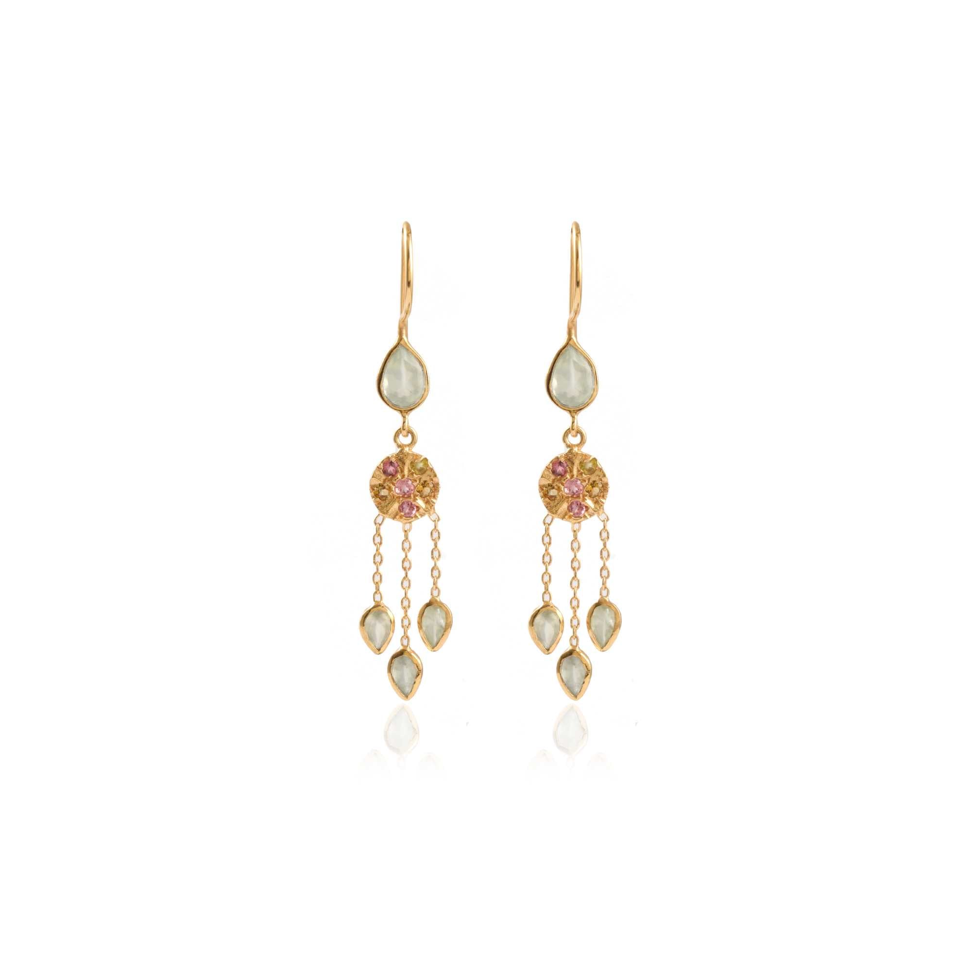 Leticia Ponti Gina boucles d'oreilles quartz rose plaqué or