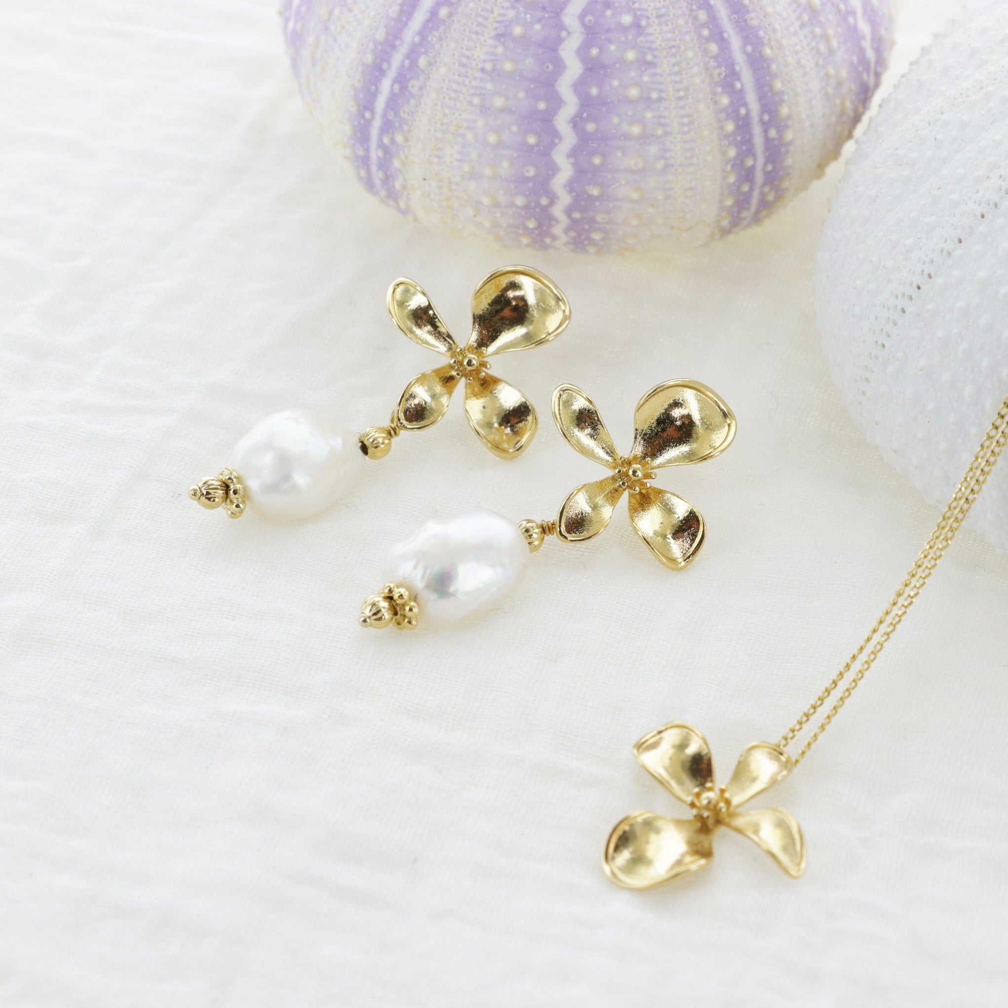 Leticia Ponti Hortense boucles perles eau douce plaqué or