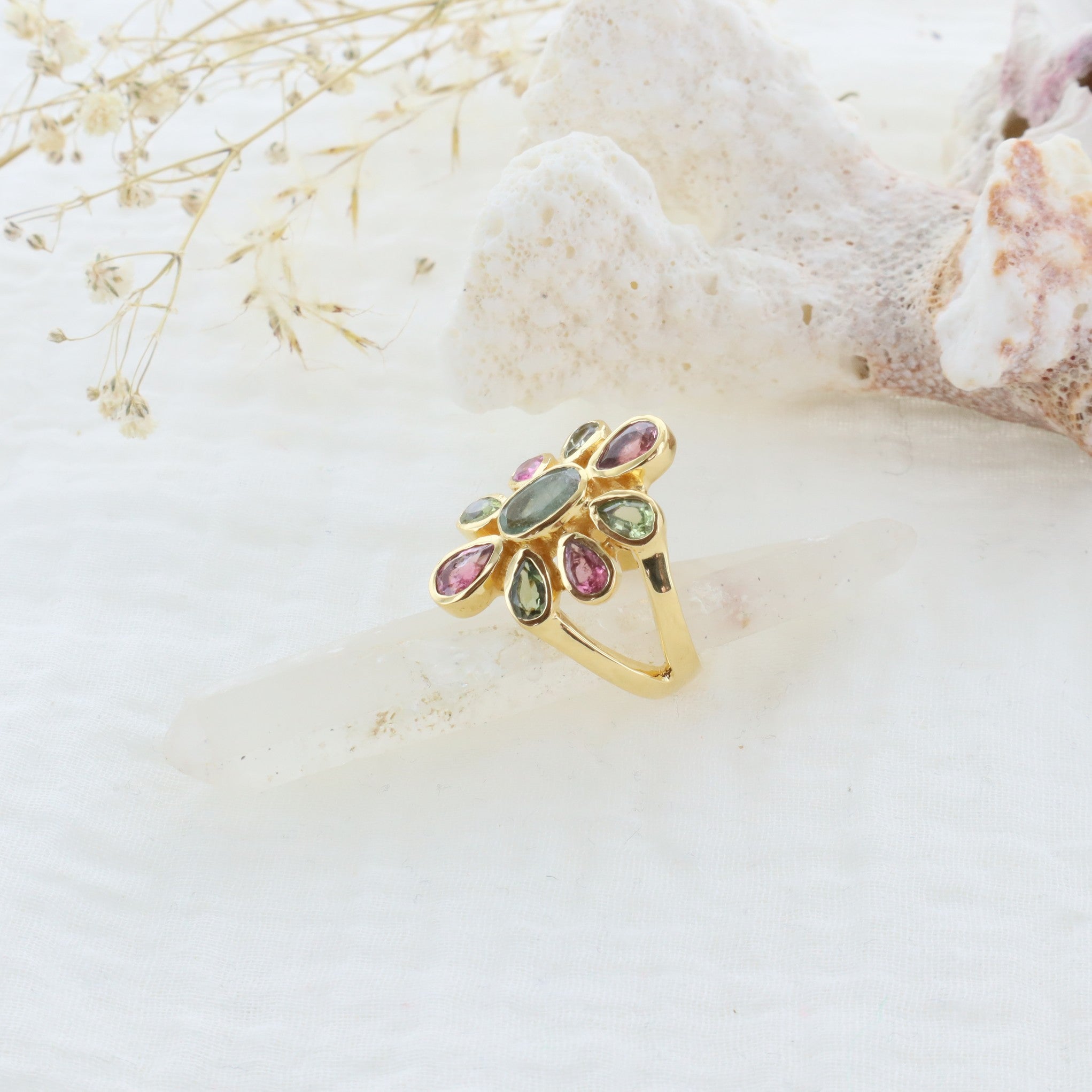 Leticia Ponti Lily bague multi pierres ajustable