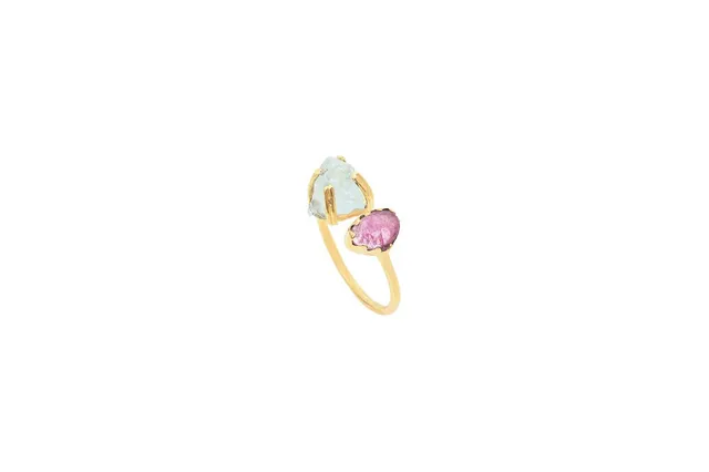 Leticia Ponti Gaby bague aigue-marine tourmaline ajustable