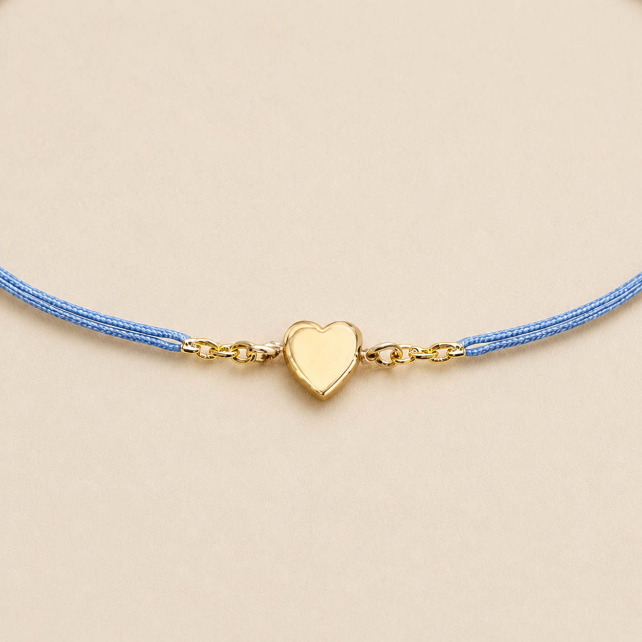 Ô Plum Cordon Coeur bracelet rose pâle plaqué or