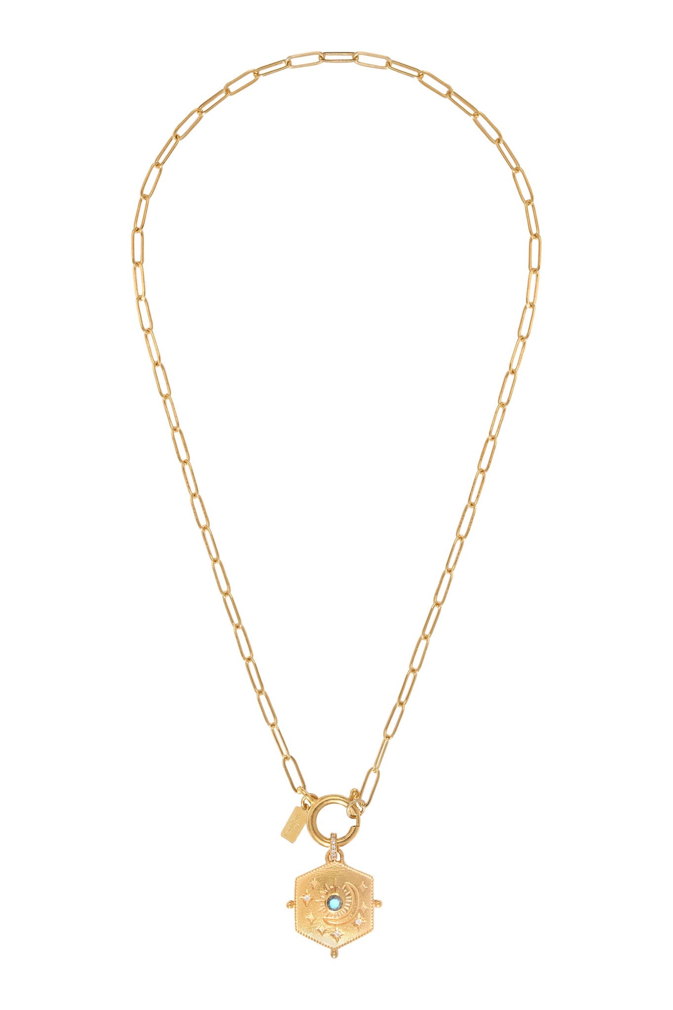Leticia Ponti Moon collier tourmaline rose plaqué or
