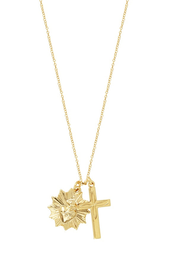 Leticia Ponti Faith collier pendentif vermeil plaqué or 40 cm