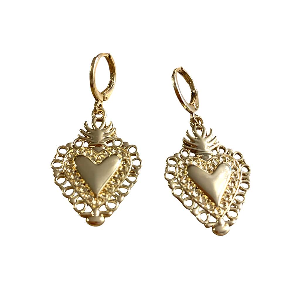 HYPNOCHIC Baby Ex Voto boucles oreilles cœur doré