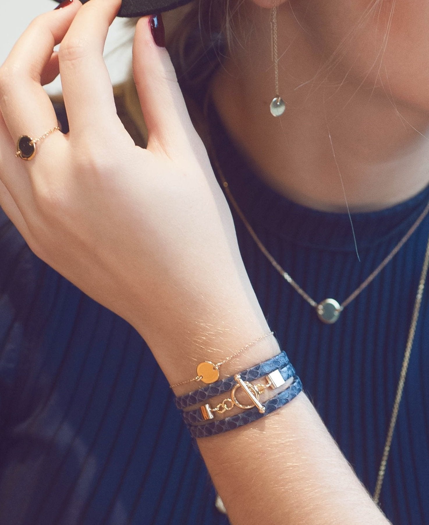 Ô PLUM Bella Donna bracelet chaîne plaqué or 17 cm