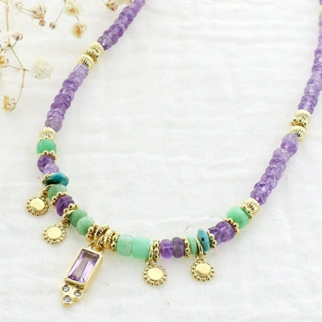 Leticia Ponti Frida Pampilles collier labradorite multi-pierres