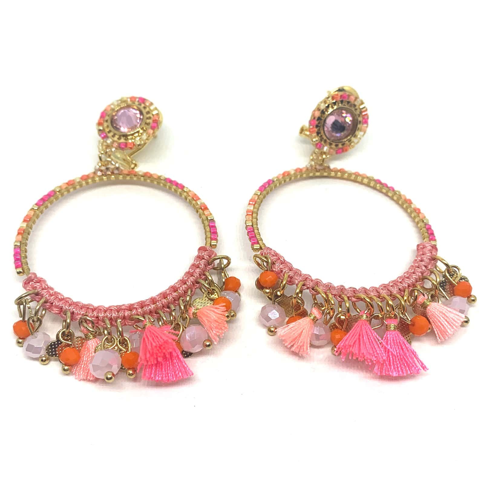 Hypnochic Zaia boucles d'oreilles pampilles doré 7 cm