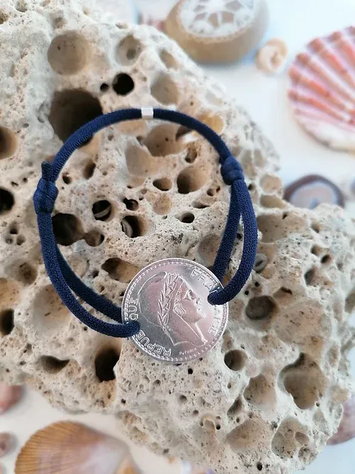 Le P'tit Franc Turin bracelet 10 francs cordon stretch réglable