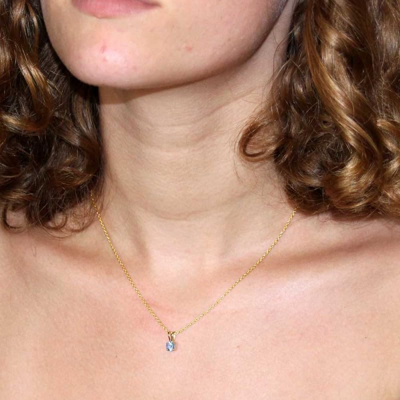 L'Atelier d'Azur collier or jaune topaze bleue ronde femme