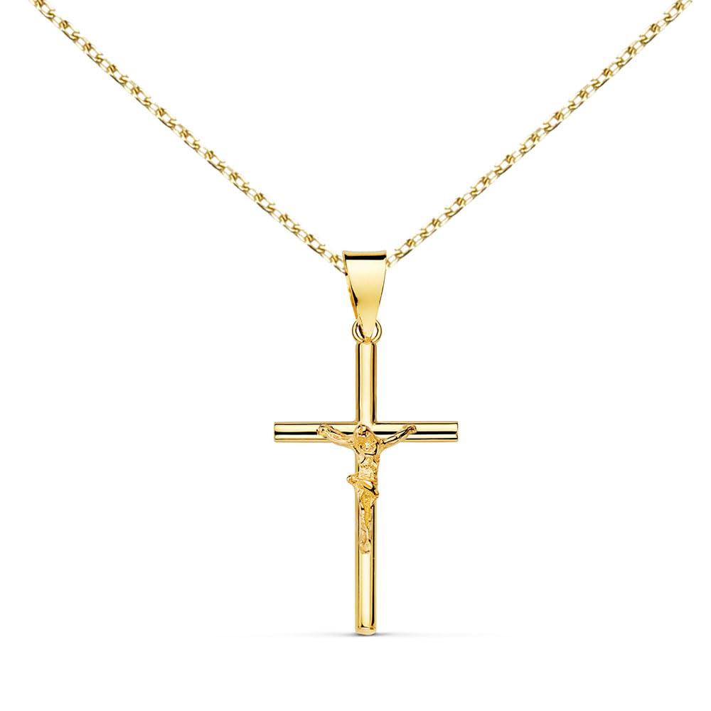 L'Atelier d'Azur collier médaille croix Christ or 750 chaîne offerte