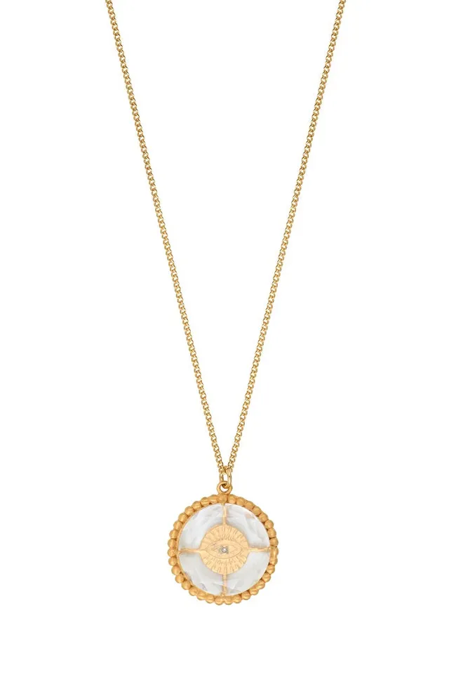 Leticia Ponti Luck collier talisman cristal zircon blanc 60 cm