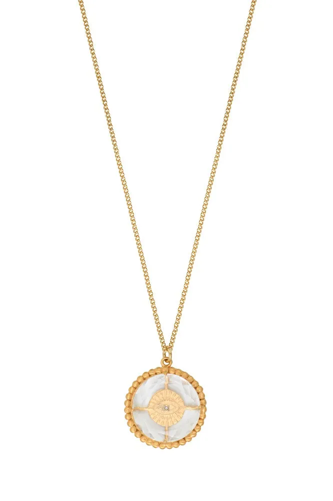 Leticia Ponti Luck collier talisman cristal zircon blanc 60 cm