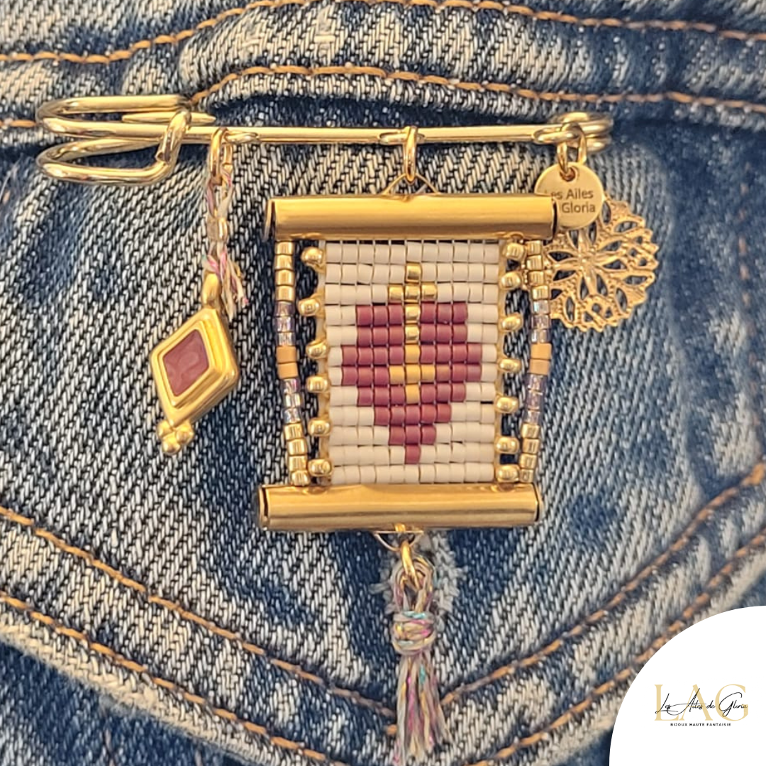 Les Ailes de Gloria Ex-Voto Pourpre broche ex-voto pourpre