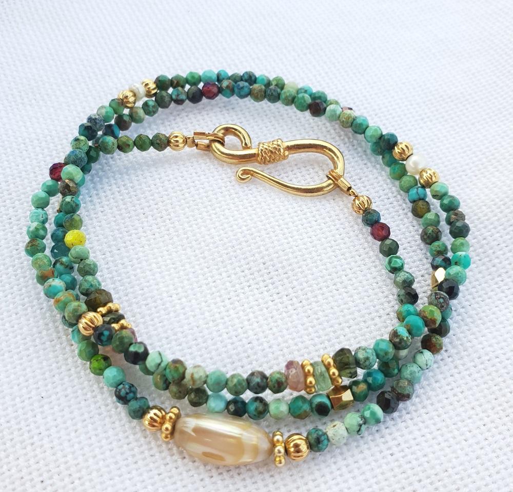 Leticia Ponti Amaia bracelet 3 tours grenat
