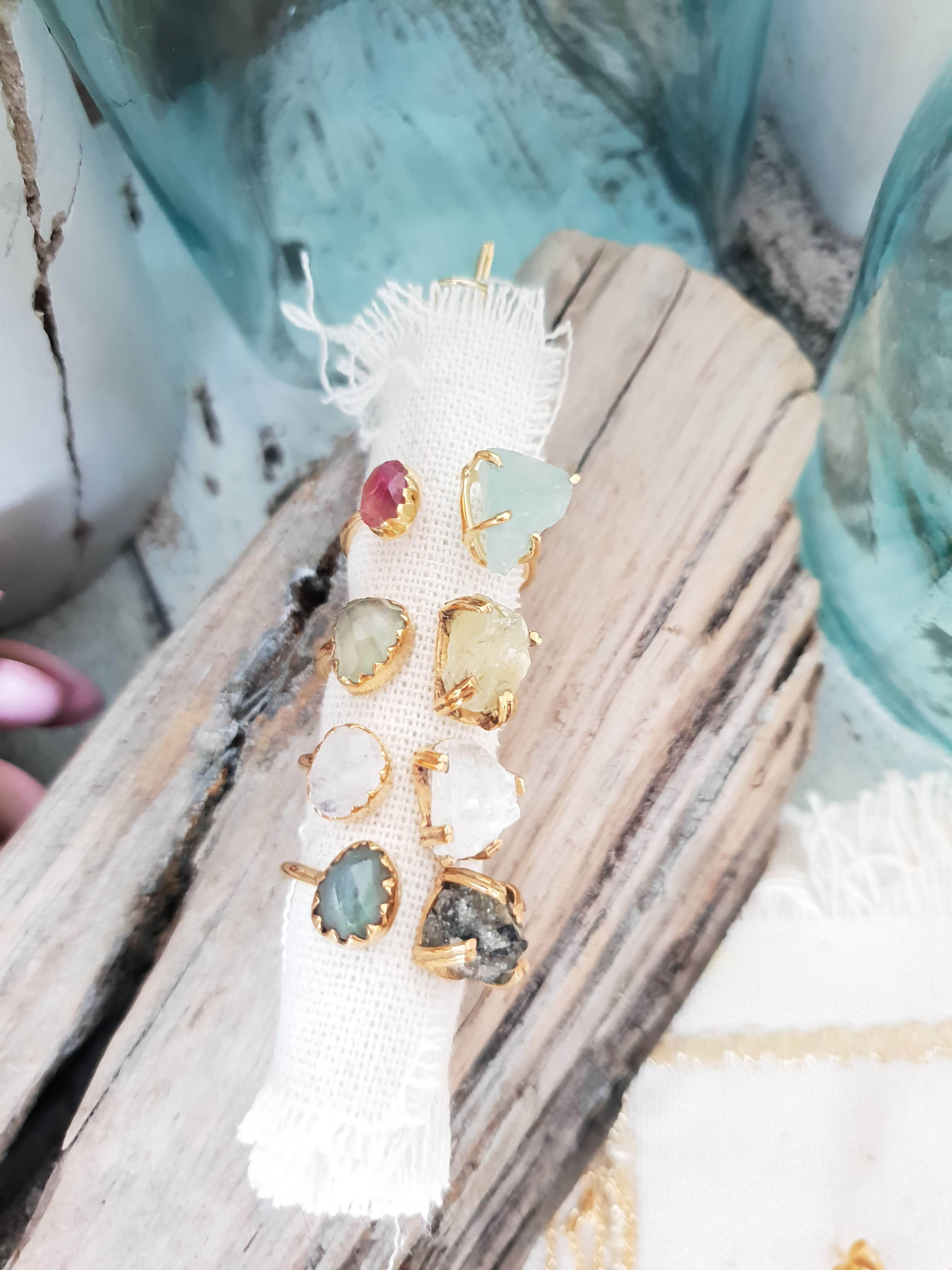 Leticia Ponti Gaby bague aigue-marine tourmaline ajustable