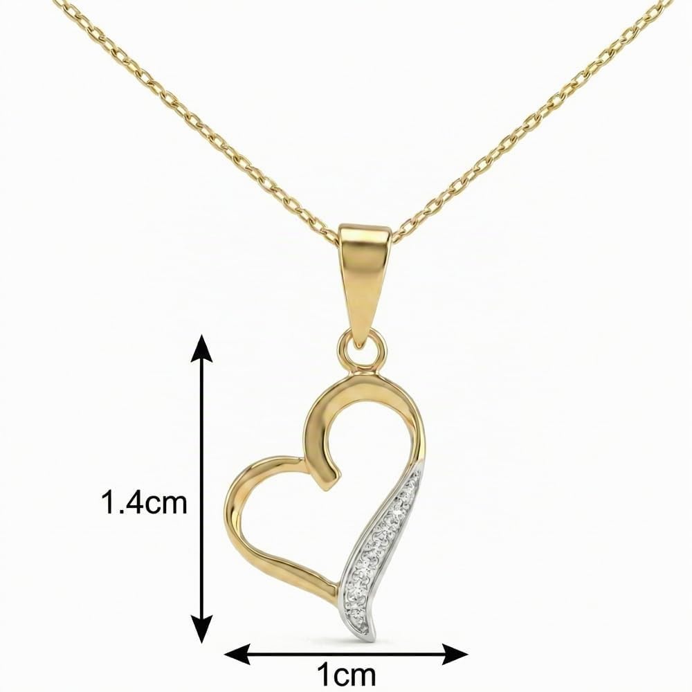 L'Atelier d'Azur Collier Coeur Zirconiums Or Jaune 42cm