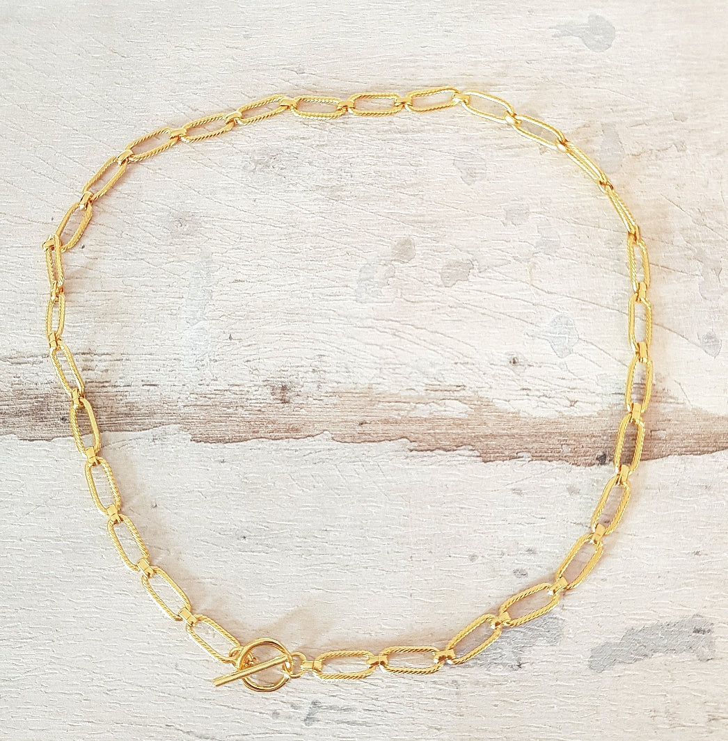 Leticia Ponti Simone choker ras-de-cou 40 cm martelé doré