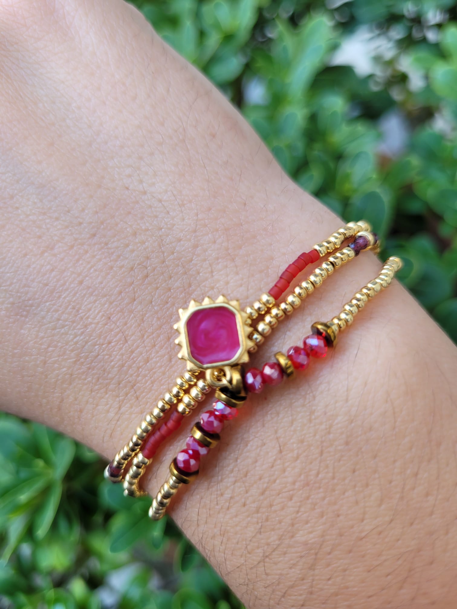 Les Ailes de Gloria Multirangs Carnelian bracelet fantaisie
