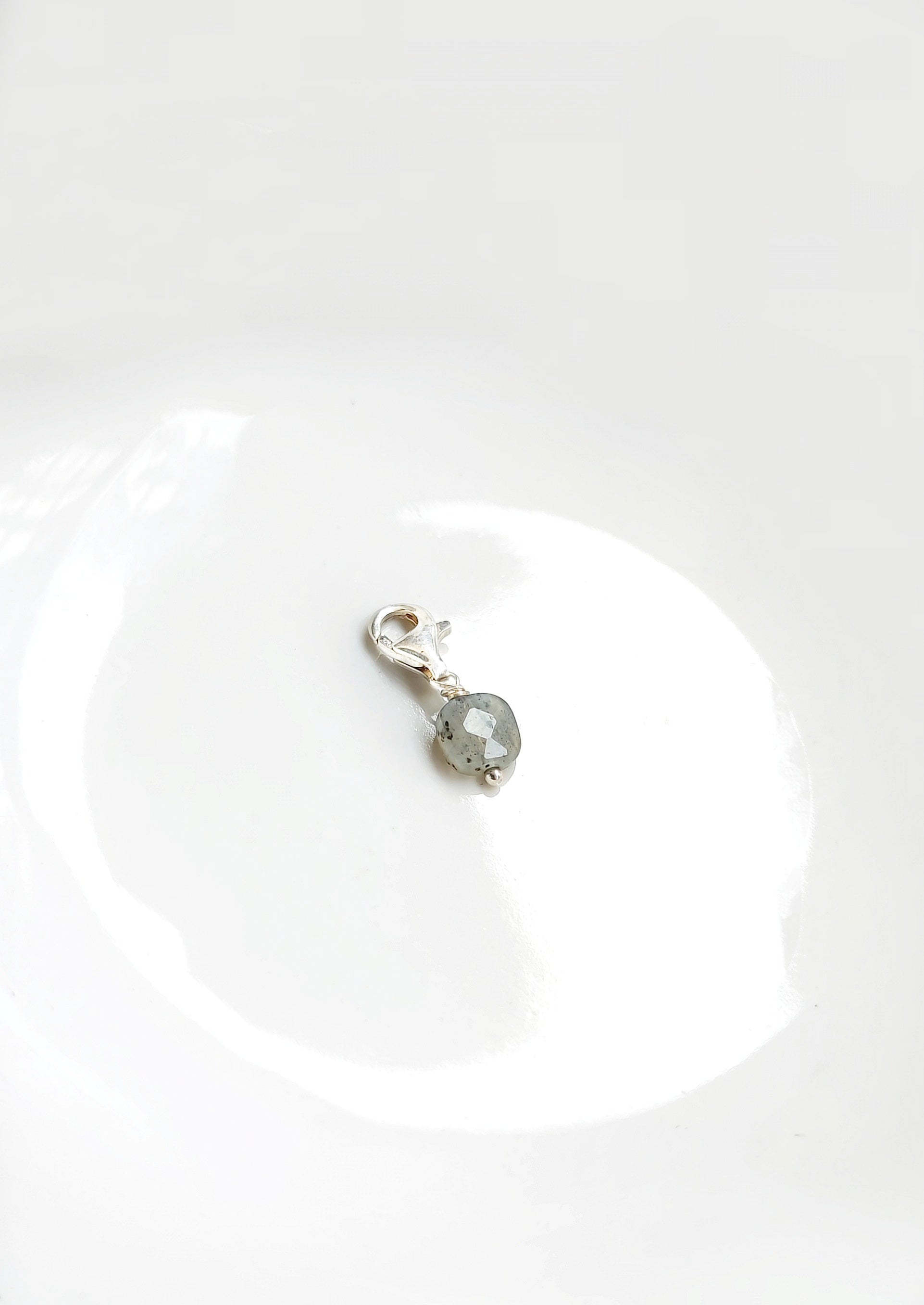 Ô PLUM Petite Labradorite breloque plaqué or protection