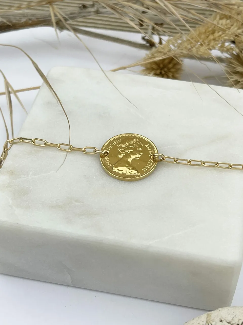 Le P’tit Franc Elizabeth II bracelet penny 15-17 cm
