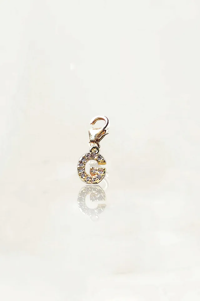 Ô PLUM Breloque Lettre G pendentif plaqué or zircons