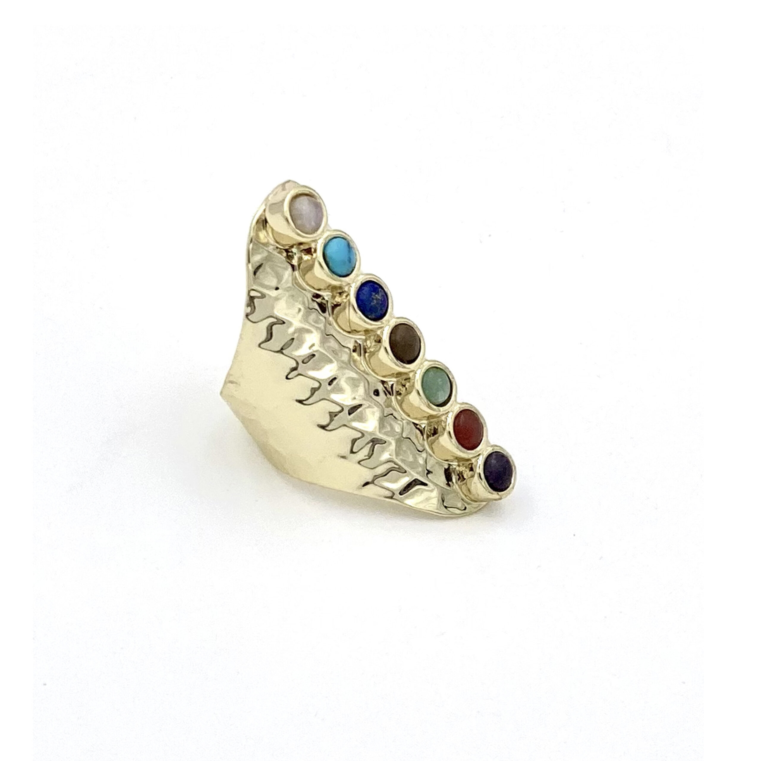 HYPNOCHIC Chakra bague 7 pierres dorée ajustable