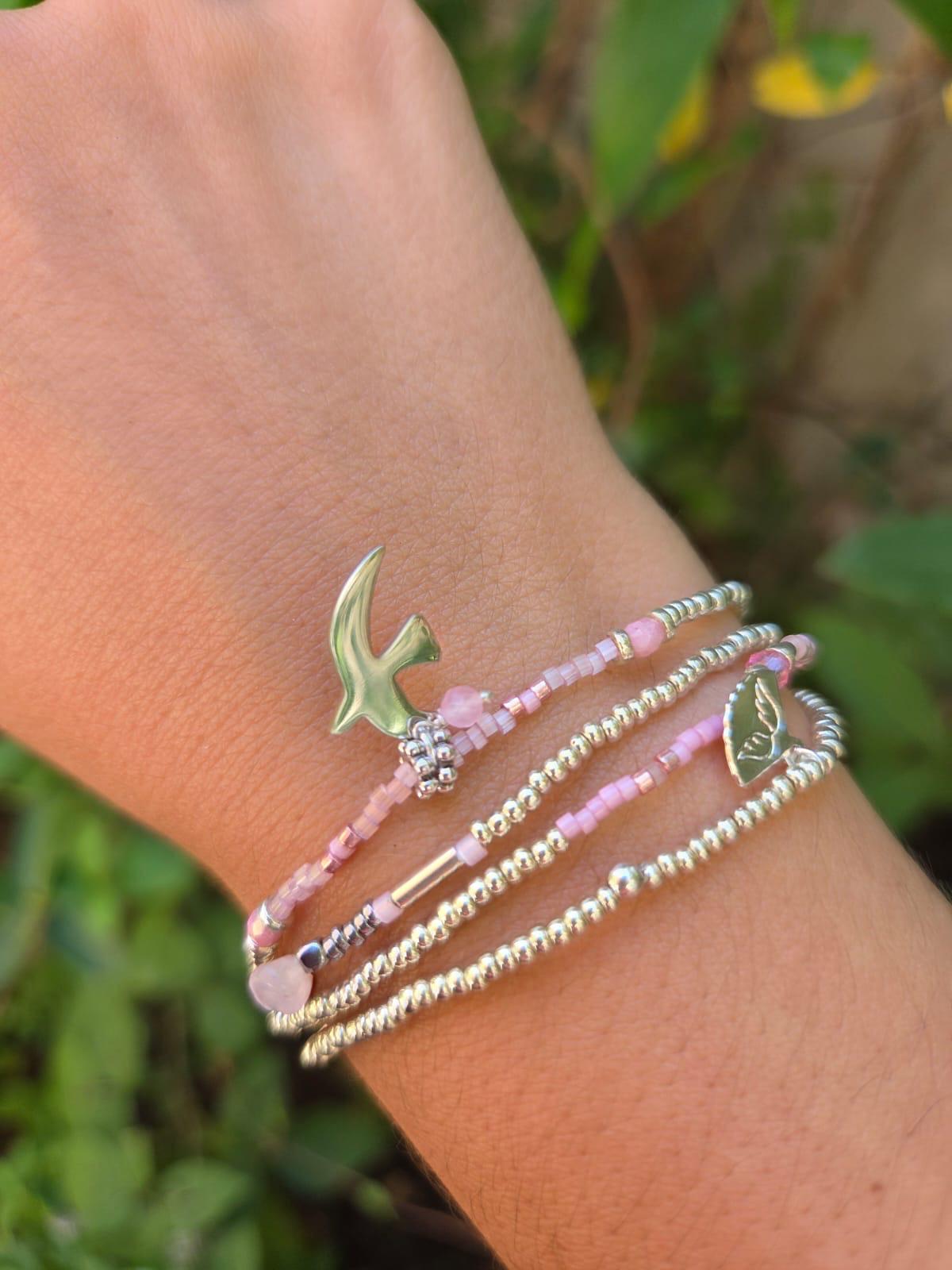 Les Ailes de Gloria Multirangs New Life Silver bracelet argenté