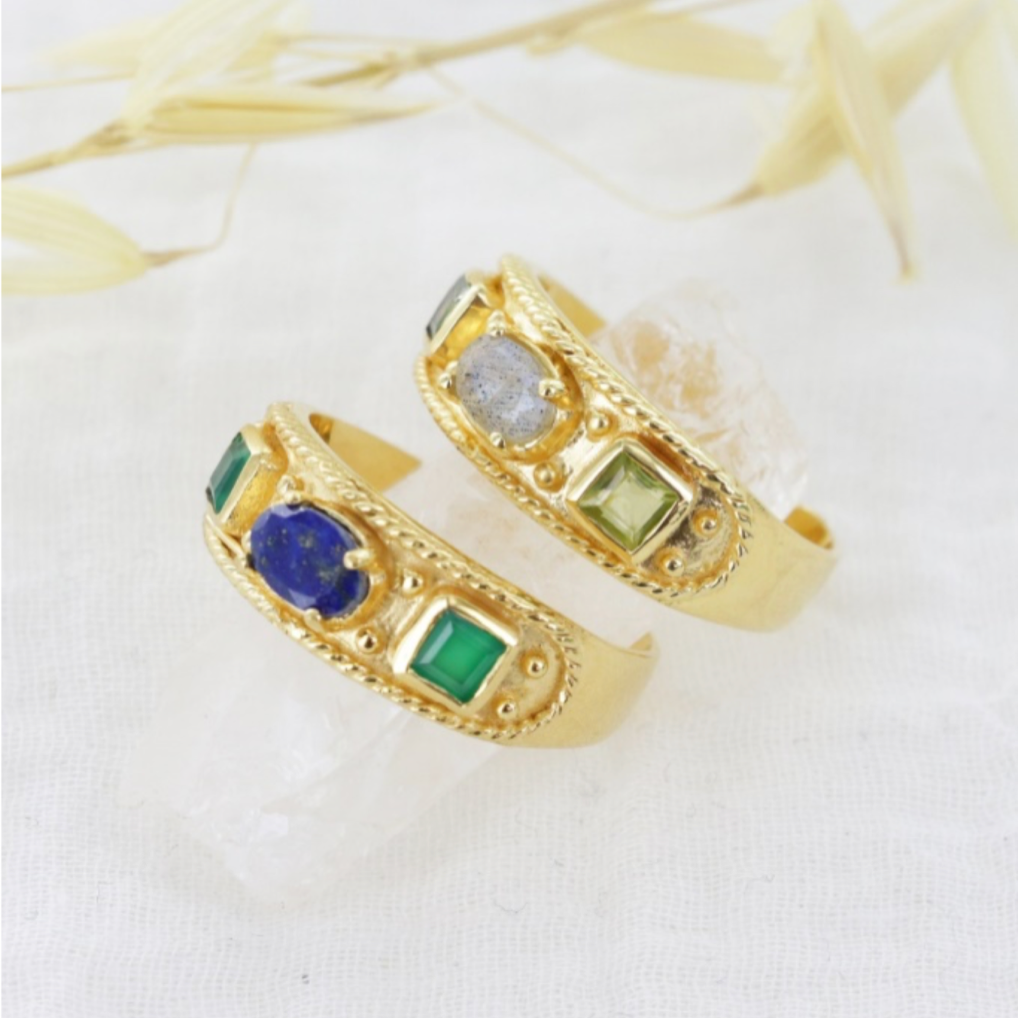 Leticia Ponti Olga bague labradorite ajustable 5 mm