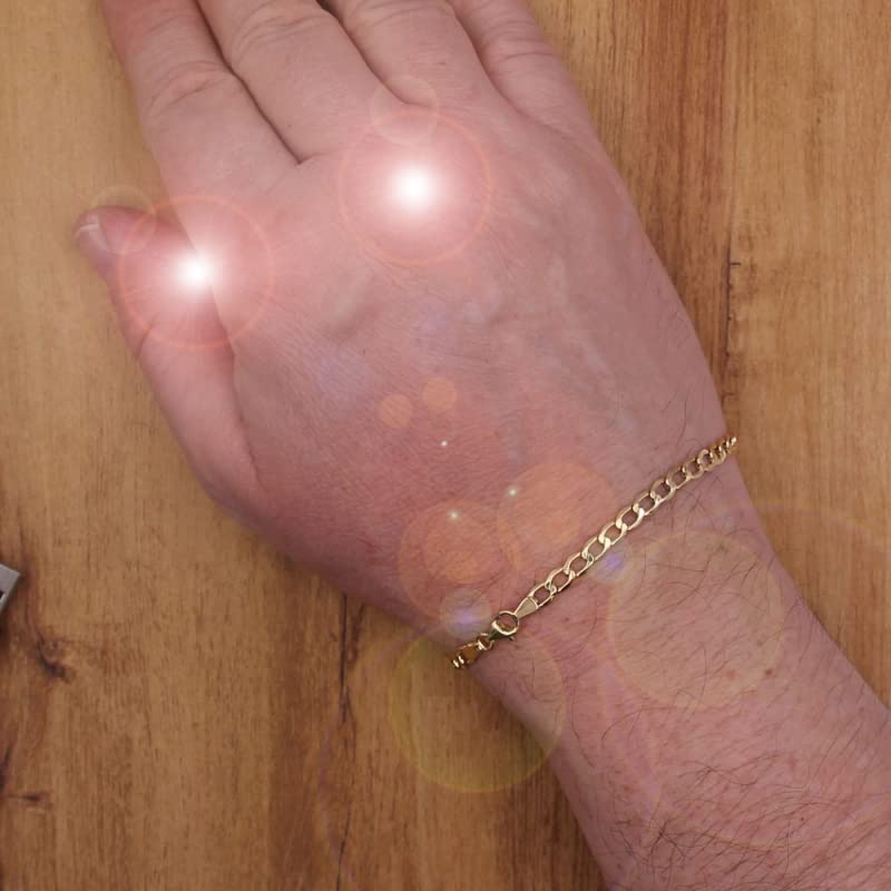 L'Atelier d'Azur Gourmette Or Jaune 21 cm Bracelet Homme 9 carats