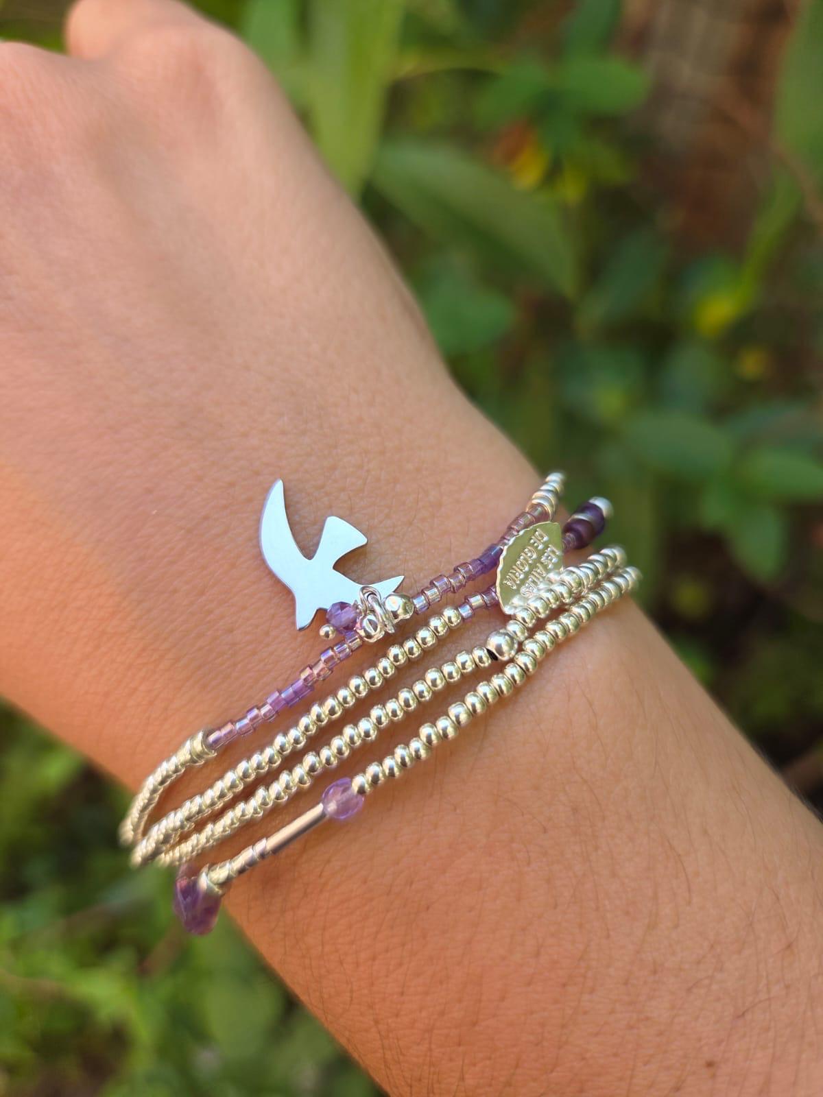 Les Ailes de Gloria Multirangs New Life Silver bracelet argenté