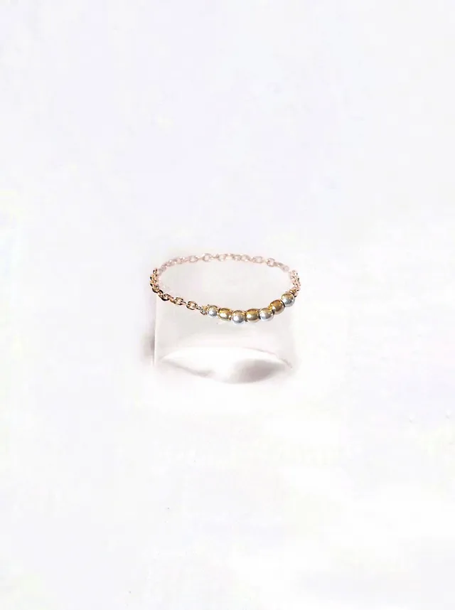 Ô PLUM Gina bague chaîne plaqué or taille 50