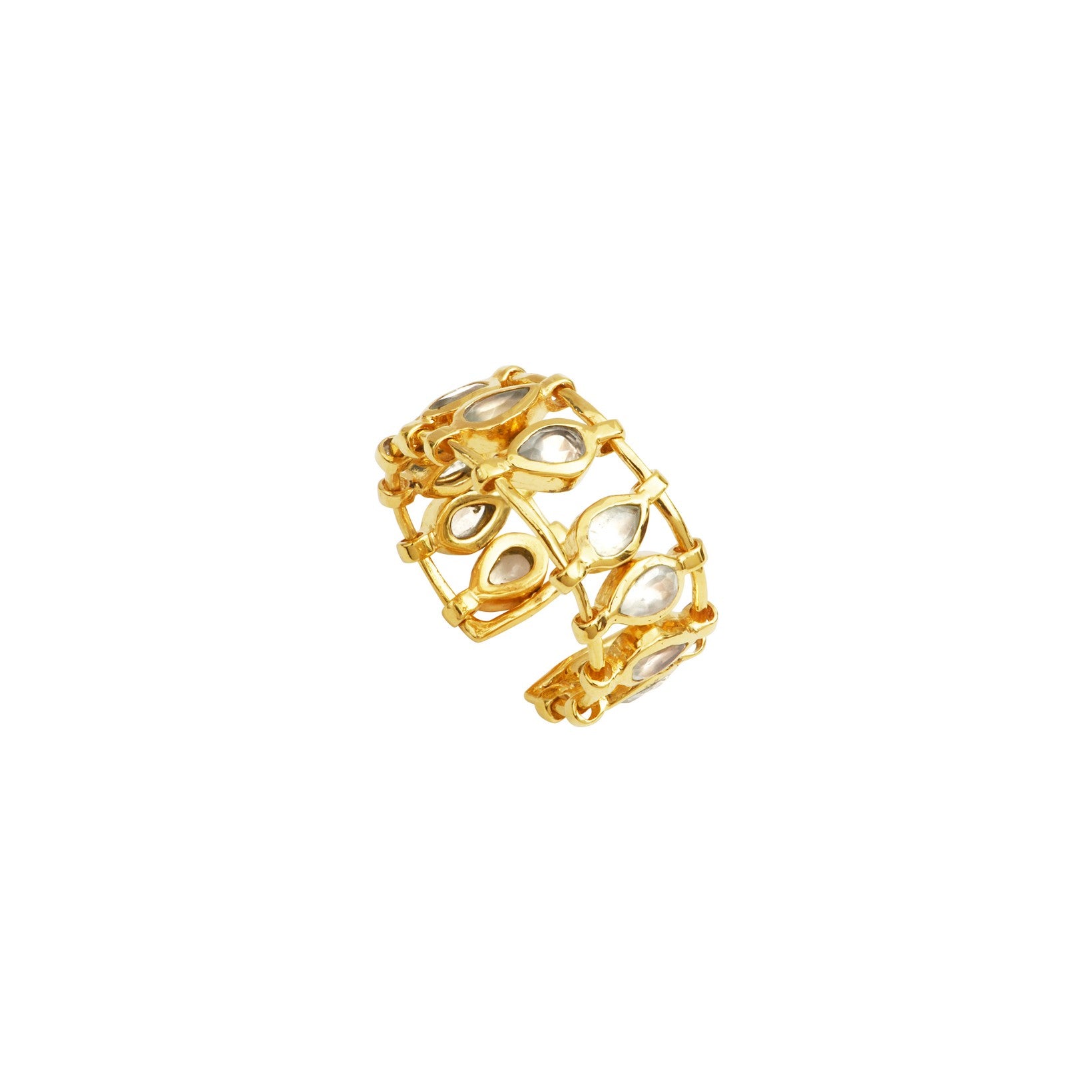 Leticia Ponti Mady bague large grenat ajustable