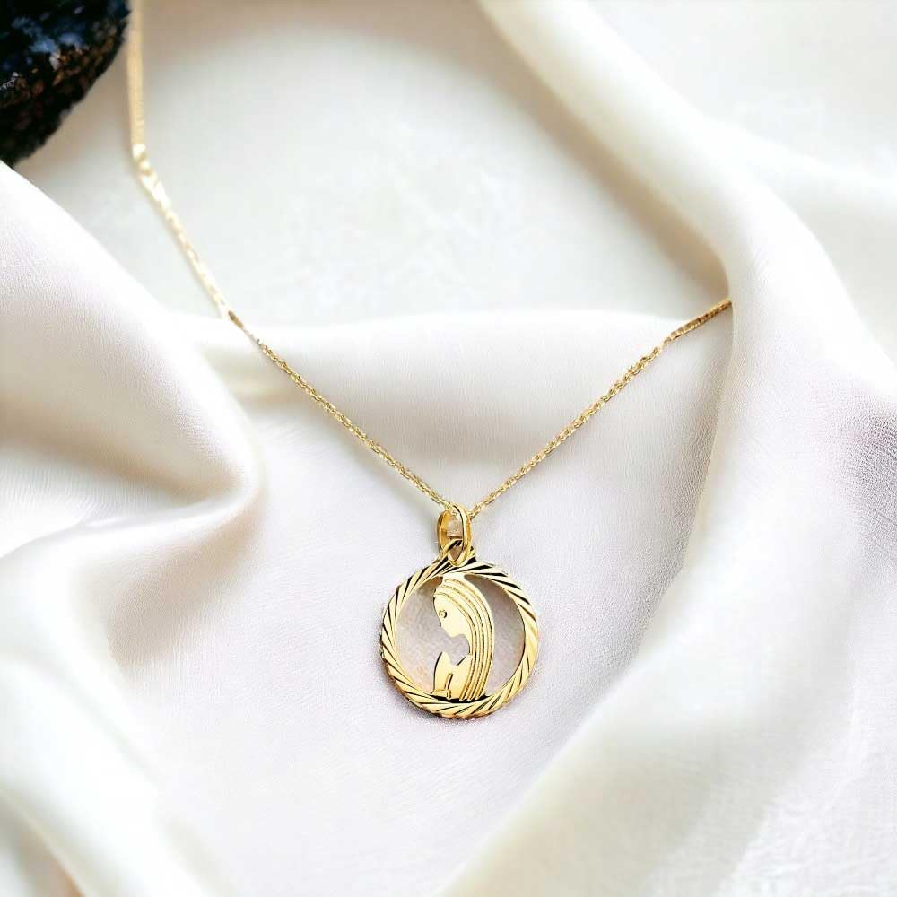 L'Atelier d'Azur Médaille Vierge Or Jaune 375 Collier Femme Chaîne Offerte