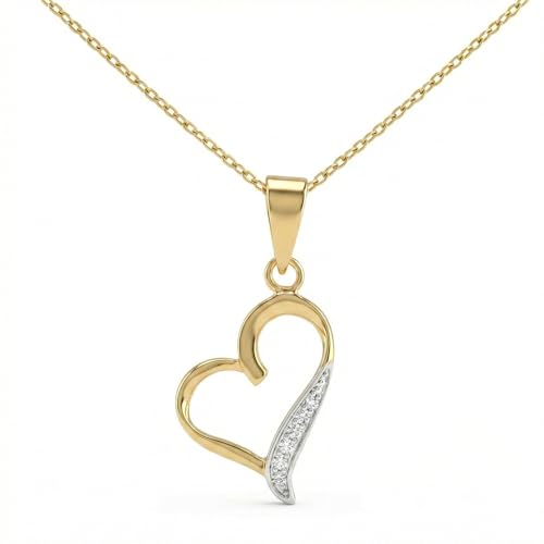 L'Atelier d'Azur Collier Coeur Zirconiums Or Jaune 42cm