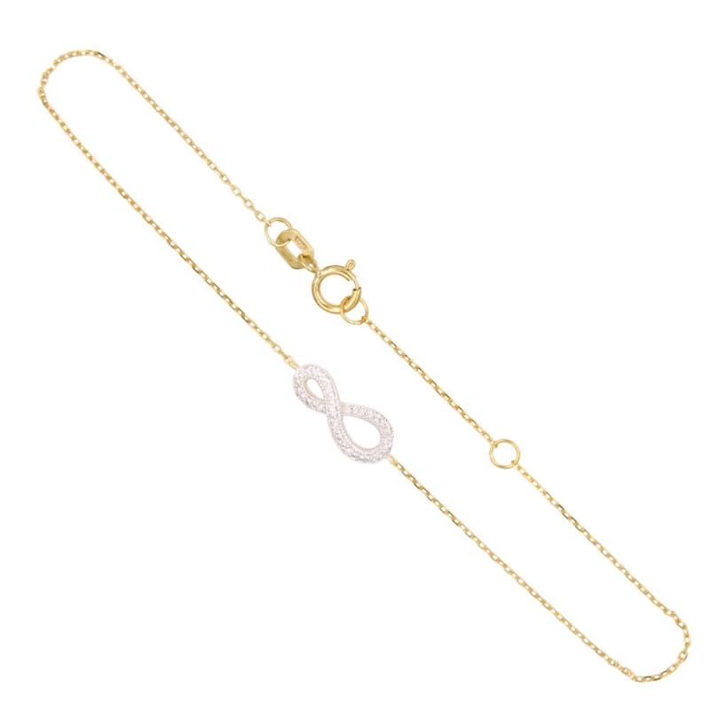 L'Atelier d'Azur Bracelet Infini Or Jaune Diamants 18cm Femme