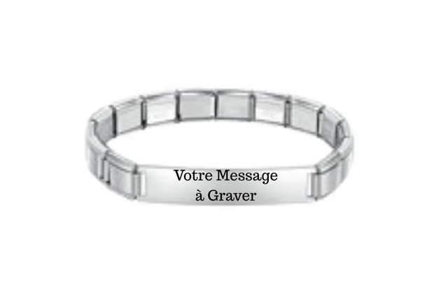 Les Ailes de Gloria WINGS gourmette bracelet gravé à offrir
