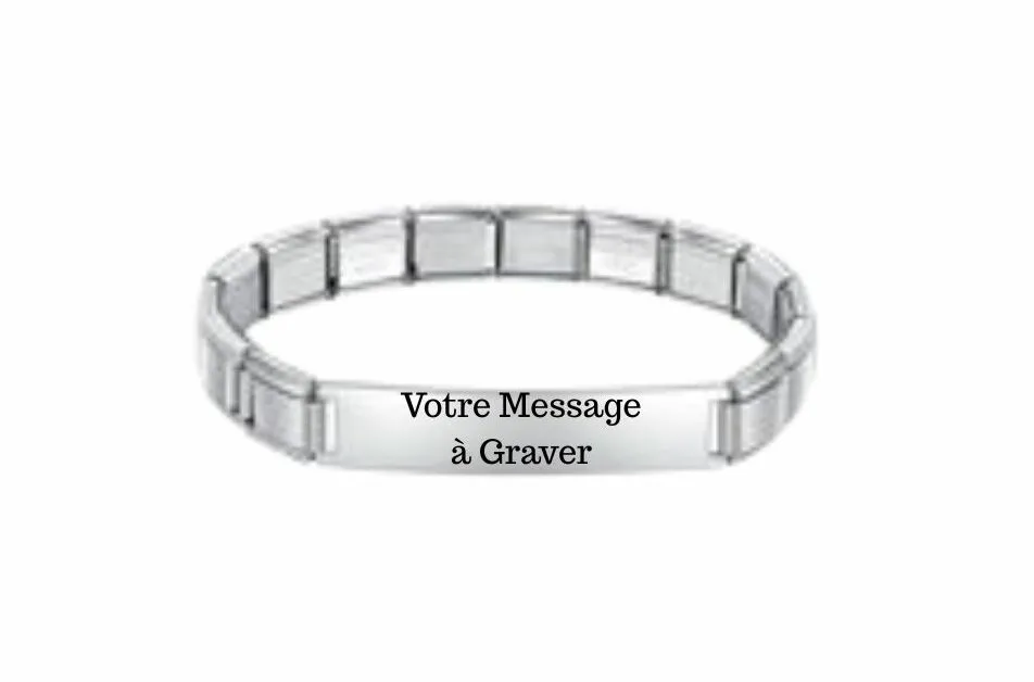 Les Ailes de Gloria WINGS gourmette bracelet gravé à offrir