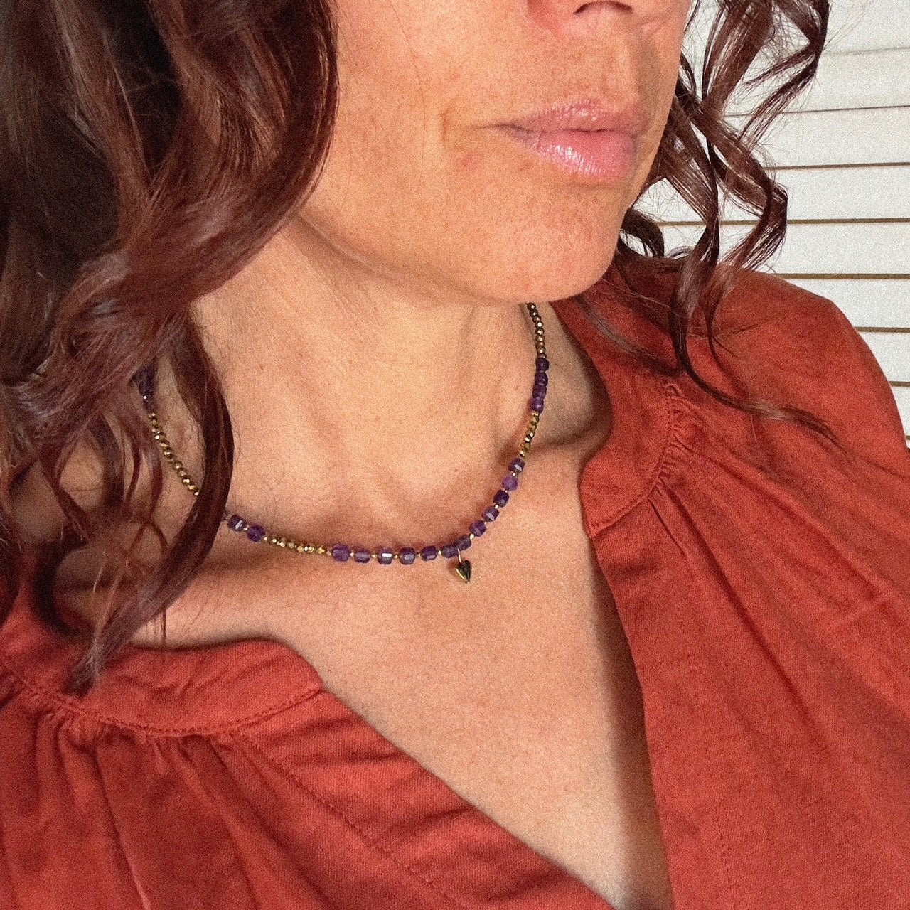 MAD SO CREATION Moon collier amethyste 41 cm
