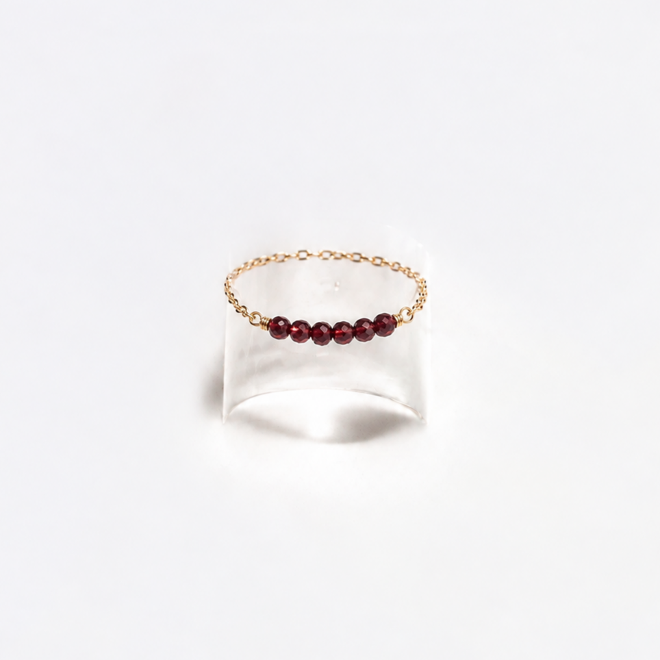 Ô PLUM Bagues Grenat Gina bague plaqué or taille 52