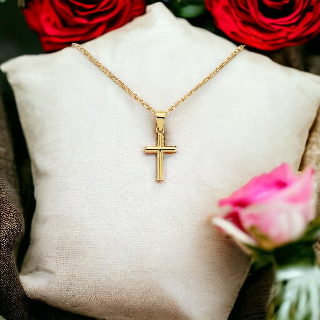 L'Atelier d'Azur Médaille Croix Or 18 Carats Pendentif Jaune + Chaîne